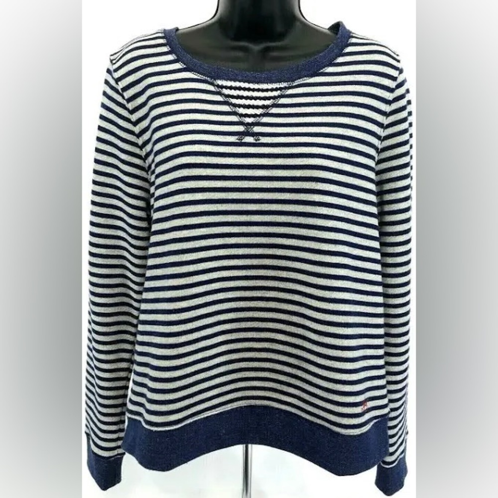 Levi’s Blue & White Striped Crewneck Pullover Sweatshirt Sz XS